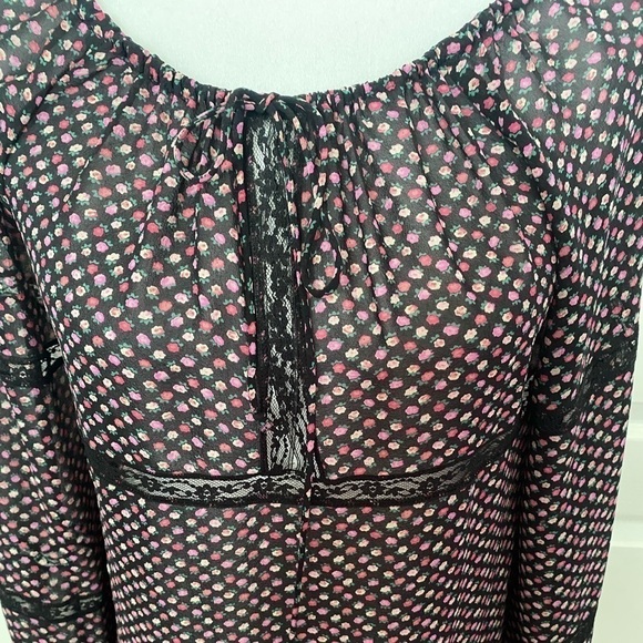 Karen Kane 100% Silk Boho Floral Lace Bell Sleeve Blouse | Size S - Picture 5 of 11